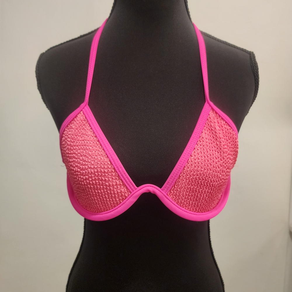 Pink Halter Bikini Top
